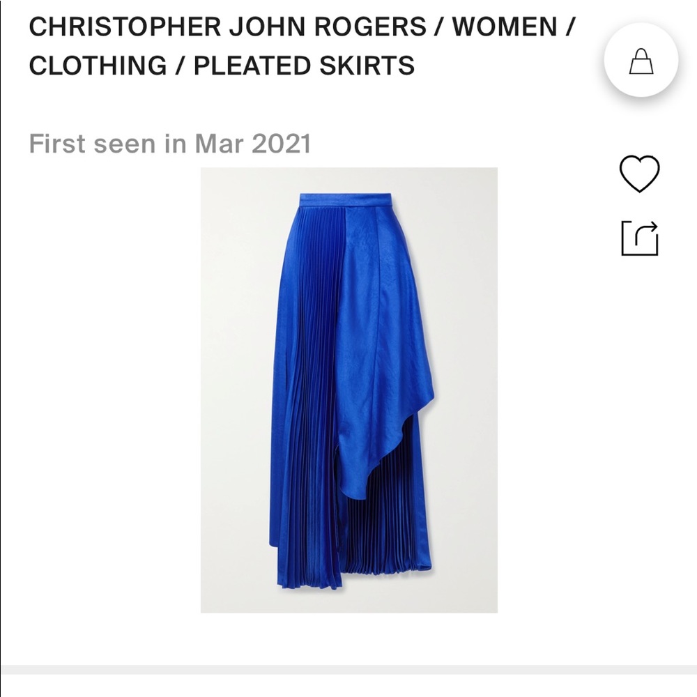 Gorgeous Royal Blue Christopher John Rogers Asymmetric Satin Skirt.